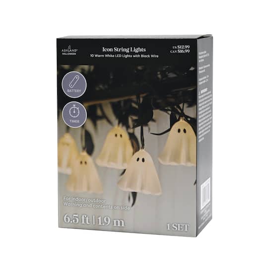 10ct. 3D Ghost Icon LED String Lights by Ashland®